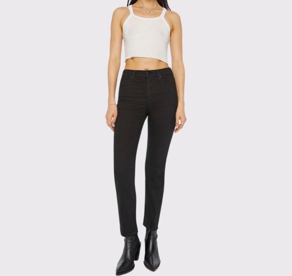 NWT Mother Tomcat Ankle lasting impression black skinny jeans